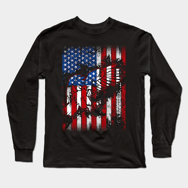 Eagle Flag USA Flag Long Sleeve T-Shirt by I AM THE STORM